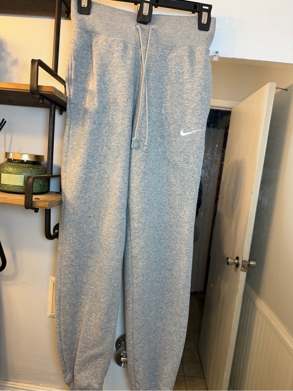 Nike Light Gray Sweatpants with White Swoosh